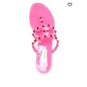 Valentino pink and red rock stud sandal